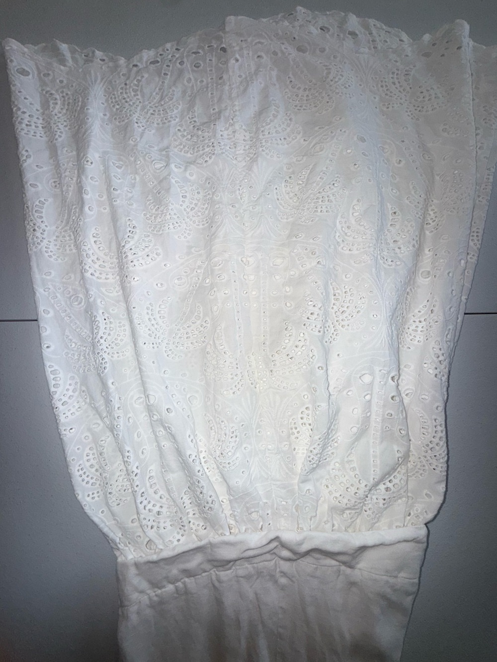 Agua Anglaise White Eyelet Lace Maxi Dress Women’s Size Large Boho Cottagecore - Picture 8 of 11